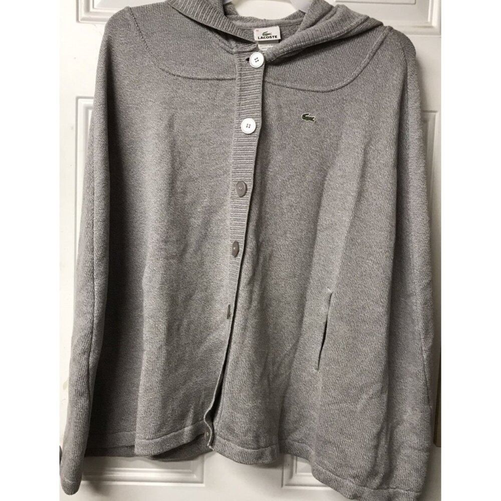 Lacoste Grey Made In France Womens Poncho Rare Item Size 46